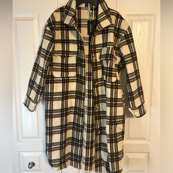 Long Plaid Shacket - Picture 2 of 6